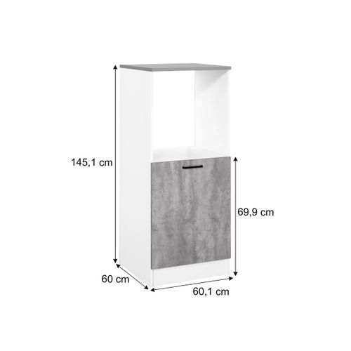 Demi-colonne four MALICE gris béton
