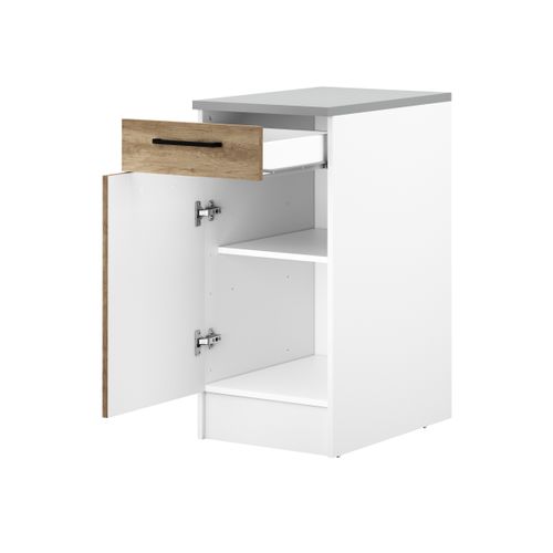 Bas 40 cm 1 porte 1 tiroir MALICE chêne nebraska