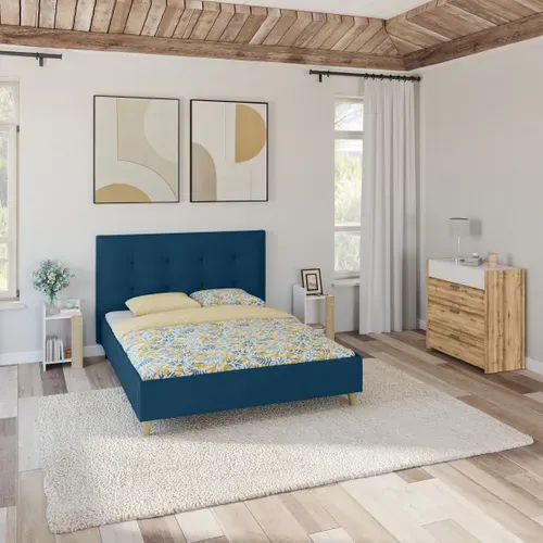 Commode 4 tiroirs MUSE imitation chêne artisan/sable