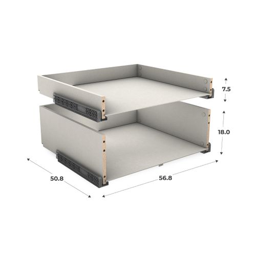 Kit 2 blocs tiroirs H.38 x L.60 x P.56 cm CASANE Textile