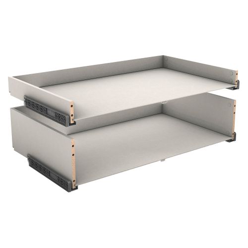 Kit 2 blocs tiroirs H.38 x L.90 x P.56 cm CASANE Textile vue 3/4