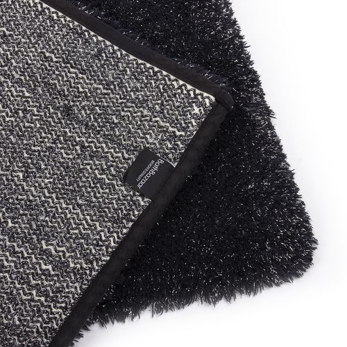 Tapis De Bain Lurex En Coton Noir - 45x75 Cm
