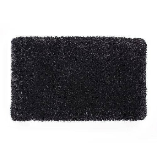 Tapis De Bain Lurex En Coton Noir - 45x75 Cm