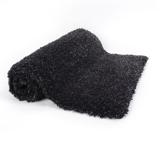 Tapis De Bain Lurex En Coton Noir - 45x75 Cm