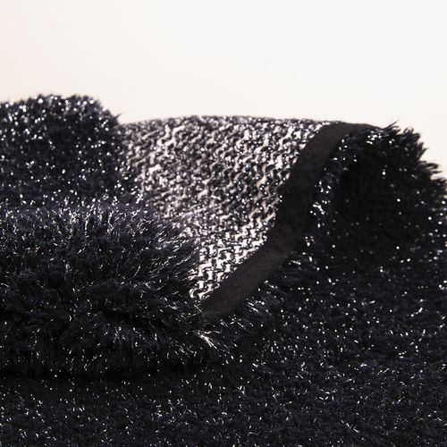 Tapis De Bain Lurex En Coton Noir - 45x75 Cm