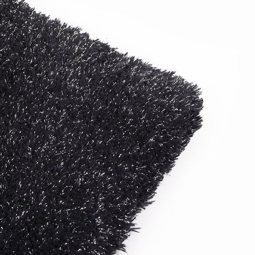 Tapis De Bain Lurex En Coton Noir - 45x75 Cm