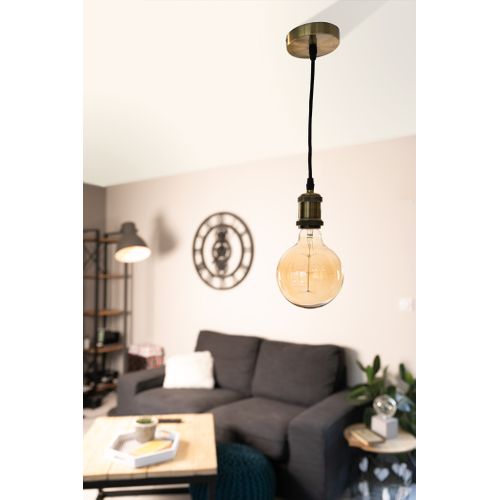 Kit De Suspension Luminaire Métal Avec Cordon Textile Cuivre - Zenitech