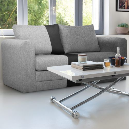 Canapé 2 places convertible BRAVO déplimousse Gris/Noir