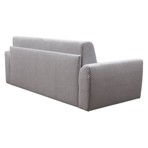 Canapé convertible express 3 places CLAYVE tissu gris clair matelas 13 cm