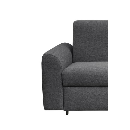 Canapé convertible express 3 places CLAYVE tissu anthracite matelas 13 cm