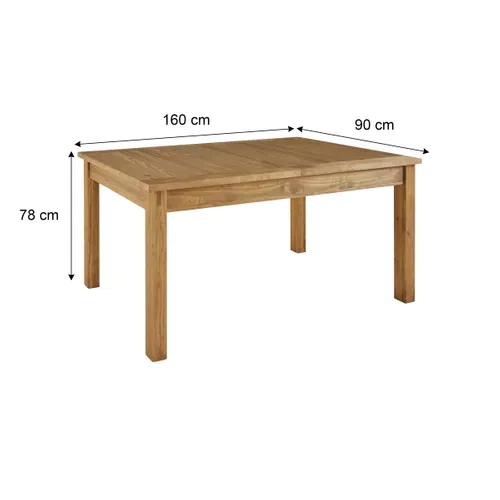 Table extensible L.160/200 cm FOLK 100% pin