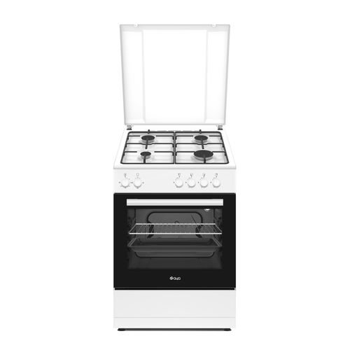 Cuisinière mixte AYA ACM66GW 4 foyers 62L Blanc vue de face