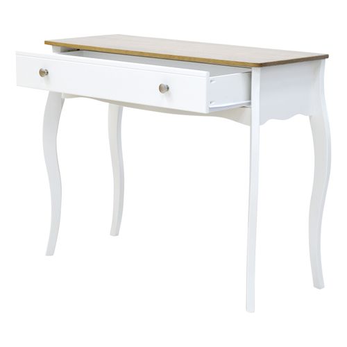 Console 1 tiroir BARROCO 2 blanc/pin
