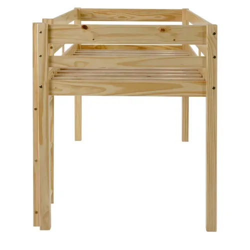 Lit mi haut 90x190 cm BLOOM Naturel vue de profil