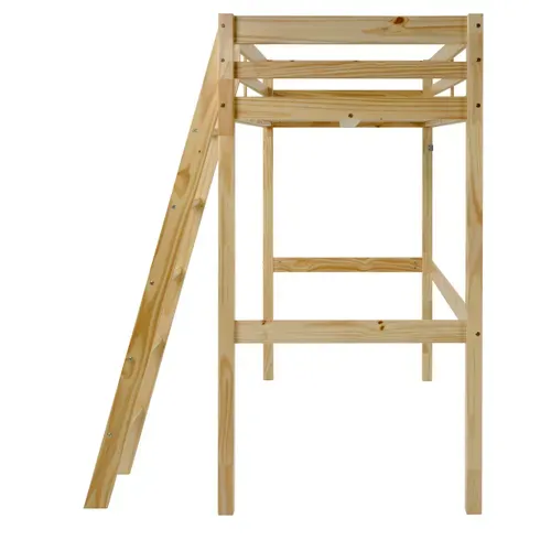 Lit Mezzanine 90x190 cm BLOOM naturel vue de profil