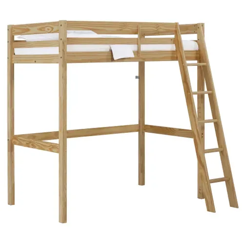 Lit Mezzanine 90x190 cm BLOOM naturel vue 3/4