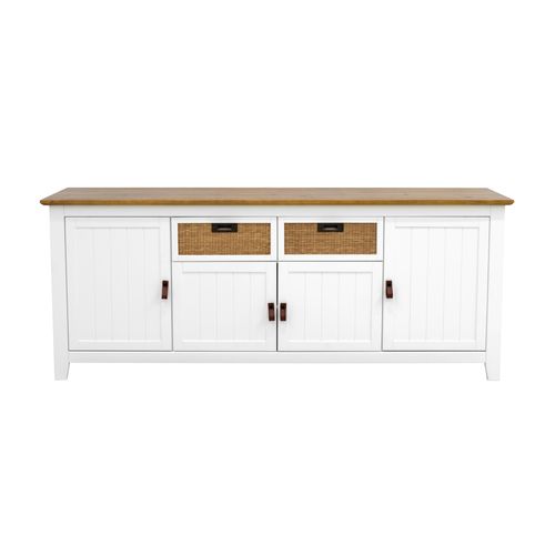 Buffet  L 200 CAROL Blanc / imitation chêne