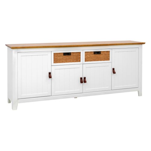 Buffet  L 200 CAROL Blanc / imitation chêne