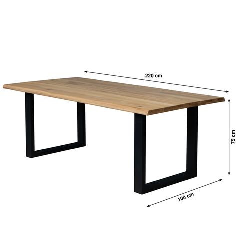 Table VIVIANE 220 cm chêne massif
