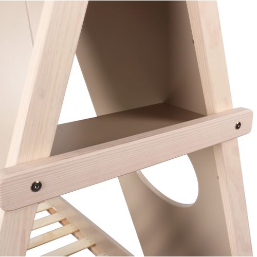 Lit tipi 90x190/200 cm SWAN taupe et pin vue accessoires