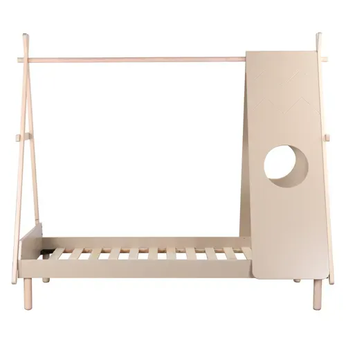 Lit tipi 90x190/200 cm SWAN taupe et pin vue de face