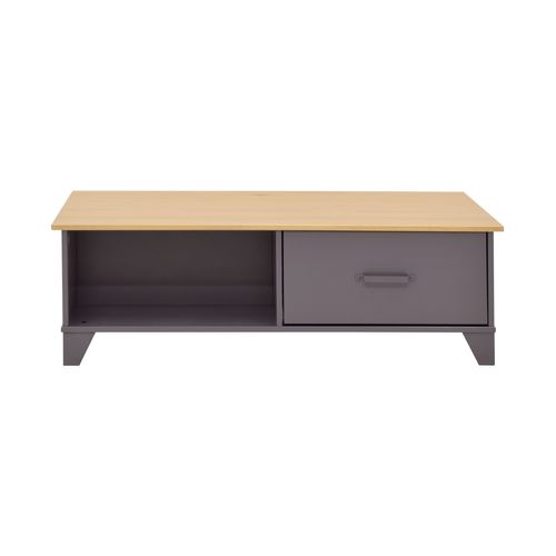 Table basse SEVEN en pin gris vue de face