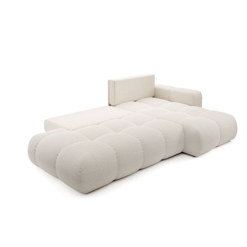 Canape d'angle droit convertible SOHA tissu crème