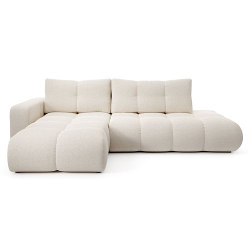 Canape d'angle gauche convertible SOHA tissu crème