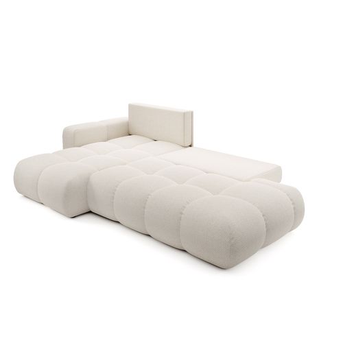Canape d'angle gauche convertible SOHA tissu crème