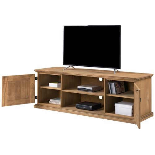 Meuble TV L.160cm EL PATIO en pin massif finition cirée