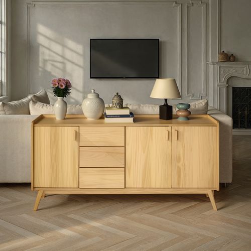 Buffet 3 portes 3 tiroirs CLAUDIA en pin massif