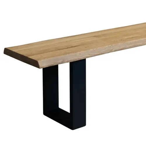 Banc L.180 VIVIANE Chêne massif / noir vue accessoires