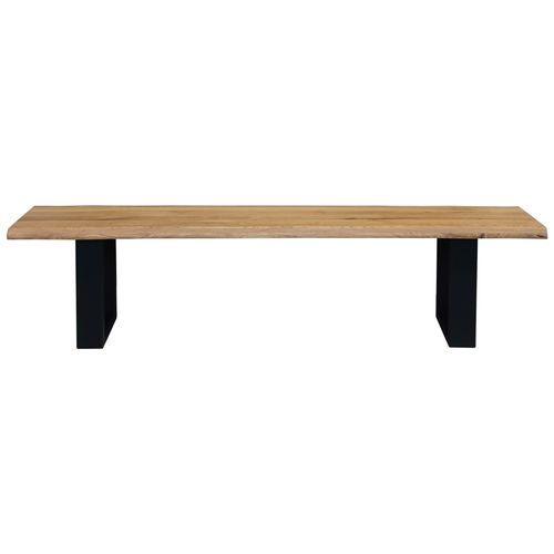 Banc L.180 VIVIANE Chêne massif / noir vue de face