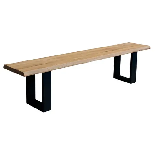 Banc L.180 VIVIANE Chêne massif / noir vue 3/4