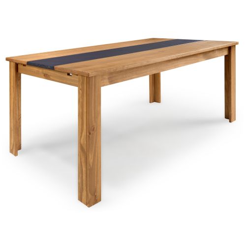 Table extensible L. 180/260 cm TARA Imitation chêne / Anthracite vue 3/4