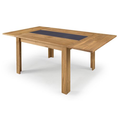 Table extensible L. 120/200 cm TARA Imitation chêne / Anthracite vue de profil