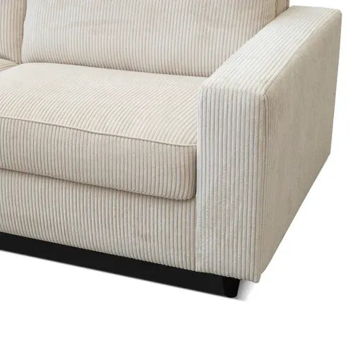 Canapé convertible express 3 places LOUISE tissu beige matelas 13 cm vue détaillée