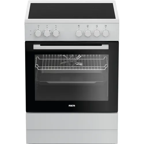 Cuisinière vitrocéramique FAR CV6025B 4 foyers Noir vue de face