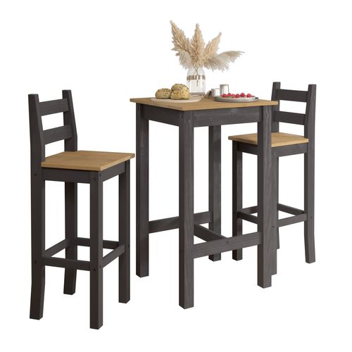Coin repas + 2 Tabourets BELINDA Bicolore