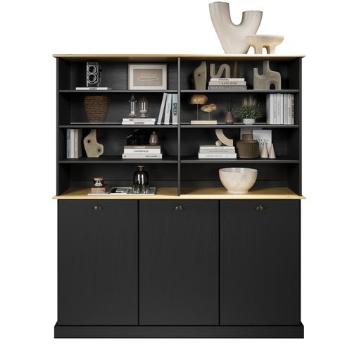 Réhausse L. 160 cm STANFORD Noir / miel