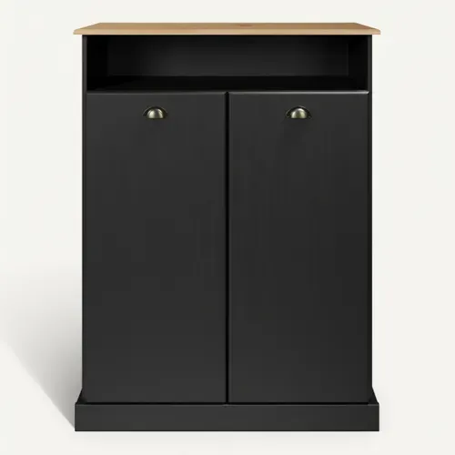 Buffet H. 120 cm STANFORD Noir / miel vue de face