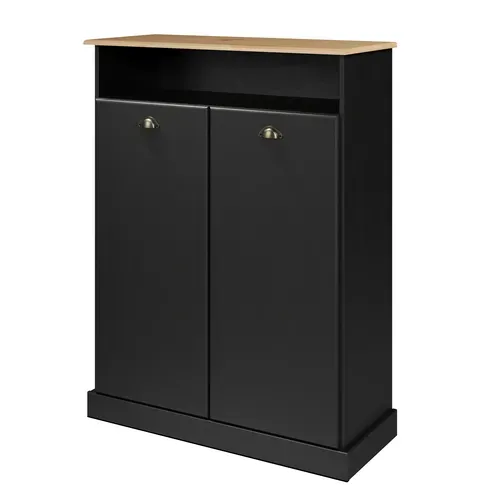Buffet H. 120 cm STANFORD Noir / miel vue de profil