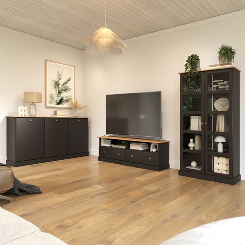 Vitrine STANFORD Noir / miel