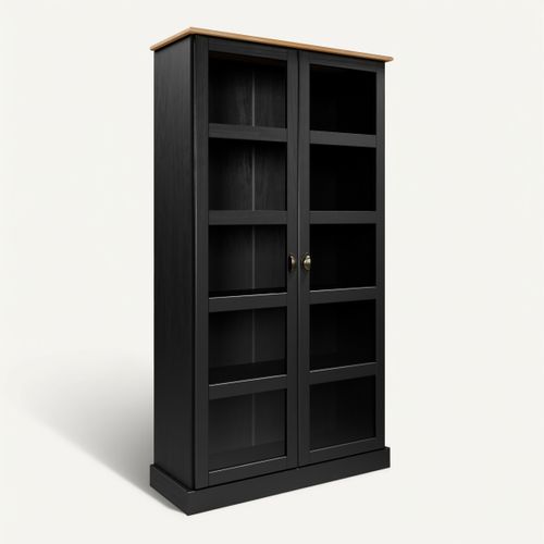 Vitrine STANFORD Noir / miel vue 3/4