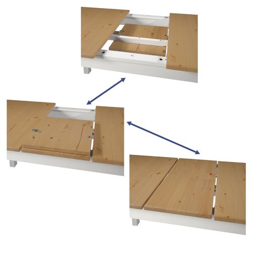 Table extensible L. 160/200 cm STANFORD Blanc / miel
