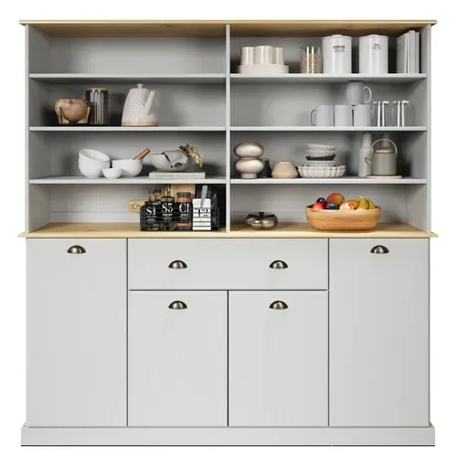 Réhausse L. 176 cm STANFORD Blanc / miel