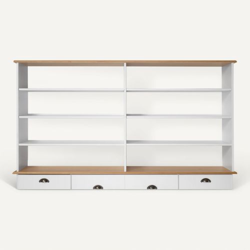 Réhausse L. 176 cm STANFORD Blanc / miel vue de face