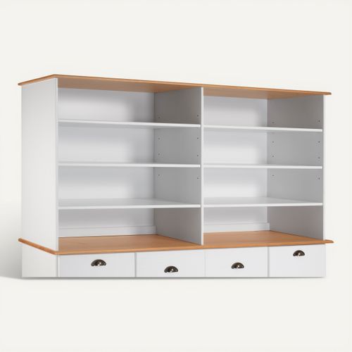 Réhausse L. 176 cm STANFORD Blanc / miel vue 3/4