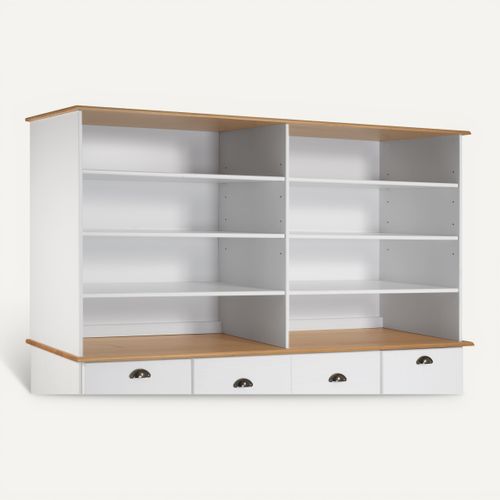 Réhausse L. 176 cm STANFORD Blanc / miel