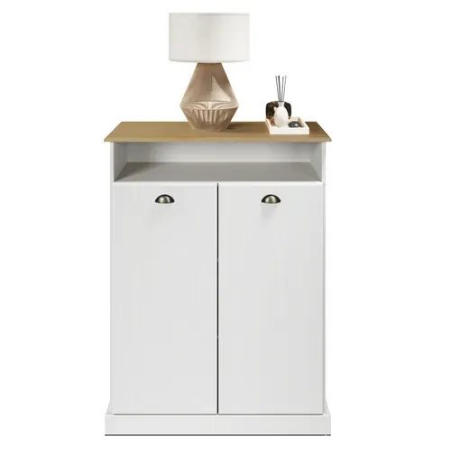 Buffet H. 120 cm STANFORD Blanc / miel
